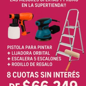 Pistola para pintar + lijadora orbital + escalera 5 escalones + rodillo de regalo