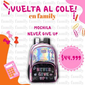 Mochila never give up