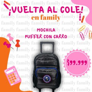 Mochila puffer con carro