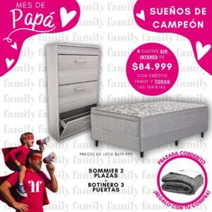 Sommier 2 plazas+botinero 3 puertas+frazada corderito de regalo!!!