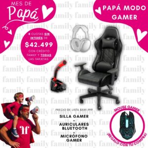 Silla gamer+auriculares bluetooth+microfono gamer+mouse gamer de regalo!!!