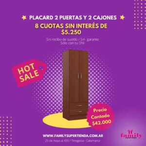 Placard 2 puertas y 2 cajones