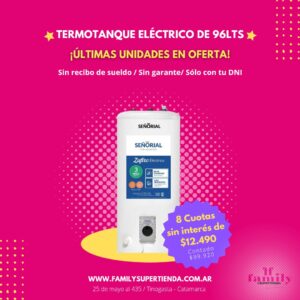 Termotanque 96 litros marca señorial