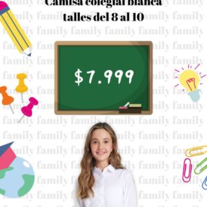 Camisa colegiales blanca, talles del 8-10