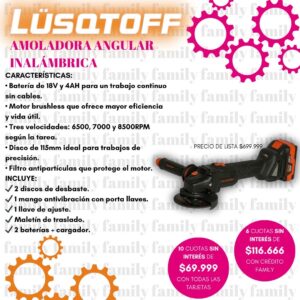 Amoladora angular inalambrica