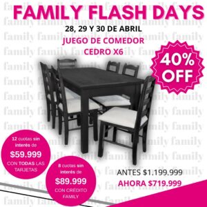 Juego de comedor cedro x6