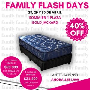 Sommier 1 plaza gold jackard